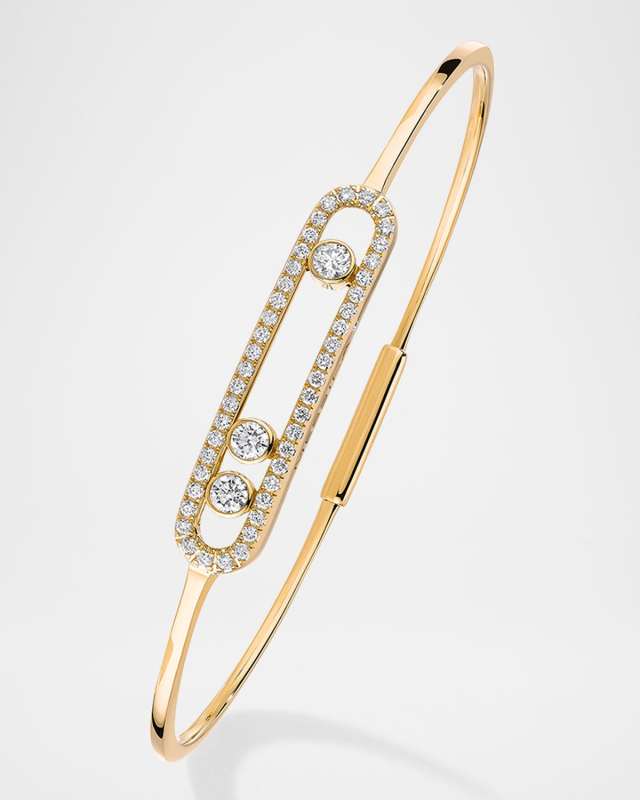 MOVE PAVE 18K YELLOW GOLD THIN DIAMOND BRACELET